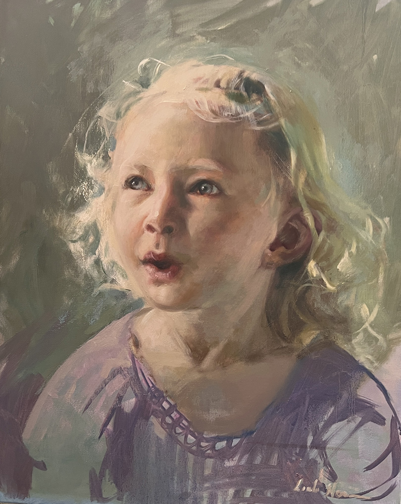 Oh Look Portrait Oil on Canvas by Linda Nearon Artist