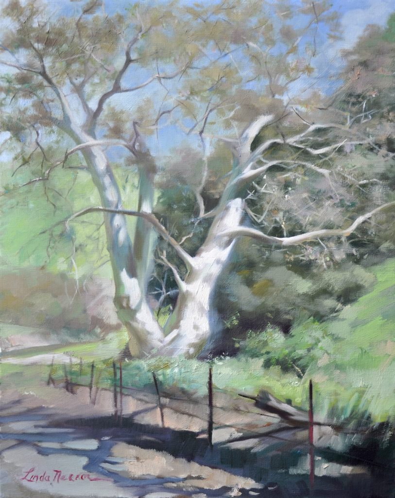 Spring in Niles Tree Landscape Oil on Canvas by Linda Nearon Artist