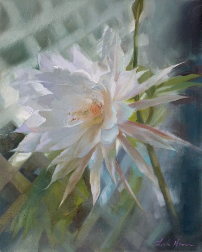 Burst of Beauty Flower Oil on Canvas by Linda Nearon Artist