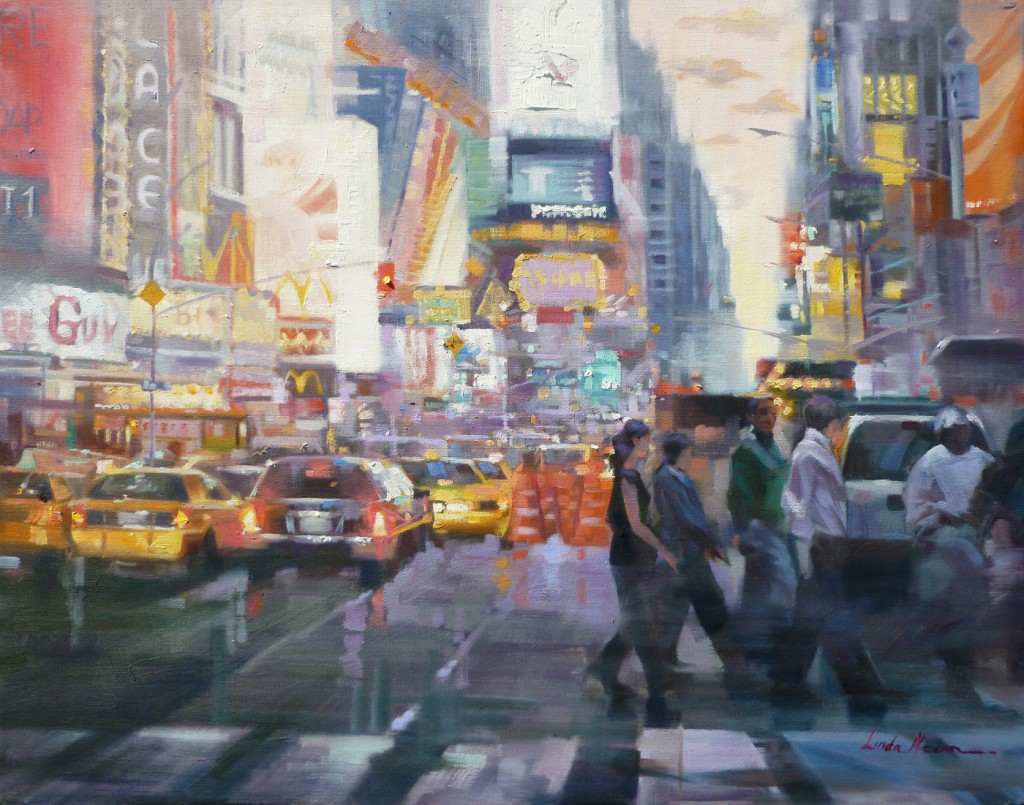 Early Evening Times Square by Linda Neaon Artist