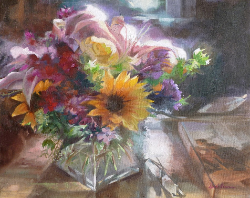 Glory Bouquet Oil on Canvas by Linda Nearon Artist