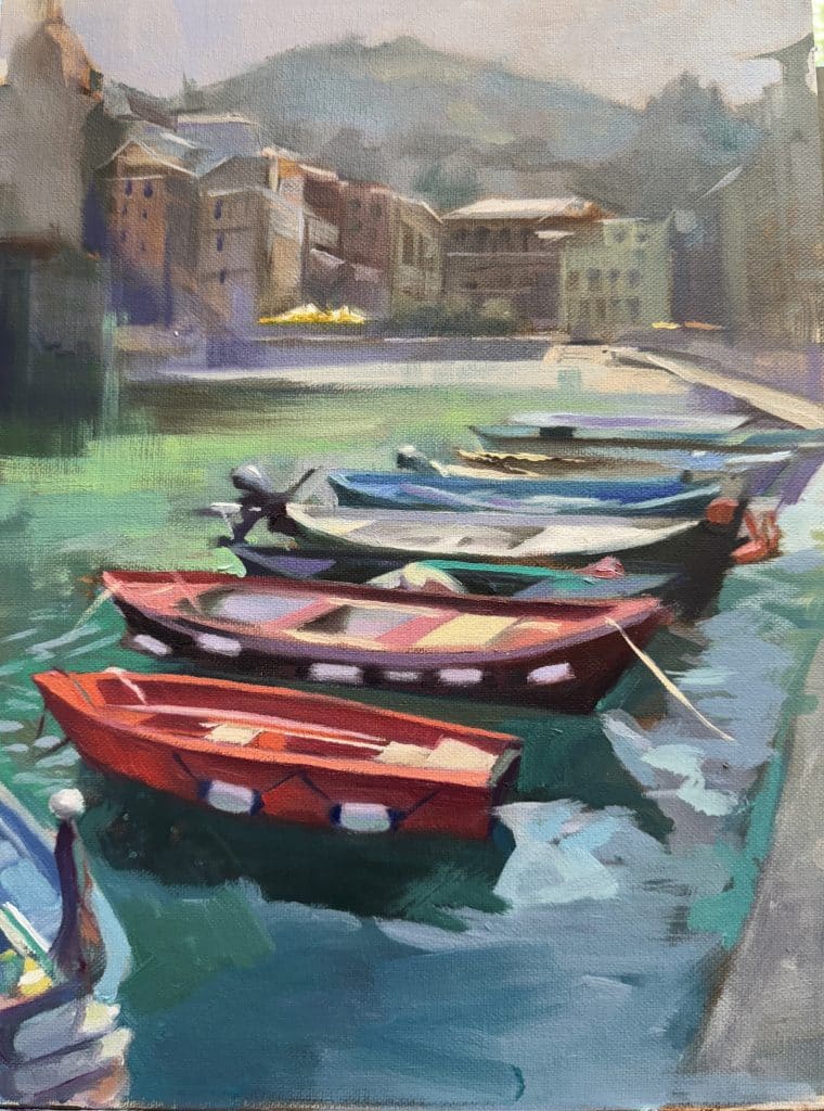 Vernazza Oil on Canvas by Linda Nearon Artist