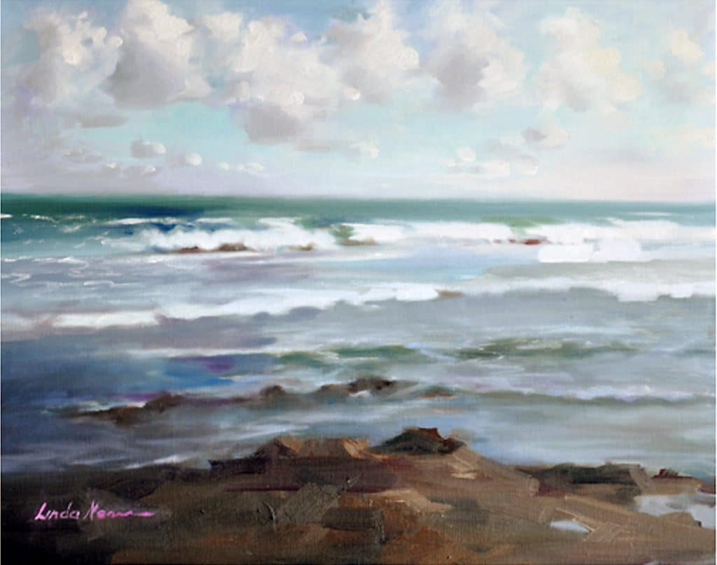 Seascape Shoreline Oil on Canvas by Linda Nearon Artist