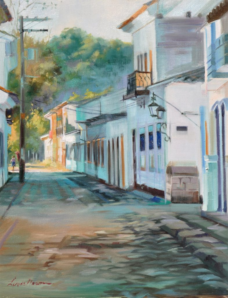 Small Town Afternoon Oil on Canvas by Linda Nearon Artist