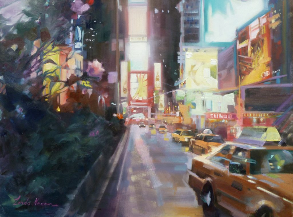 Beauty of Times Square Oil on Canvas by Linda Nearon Artist